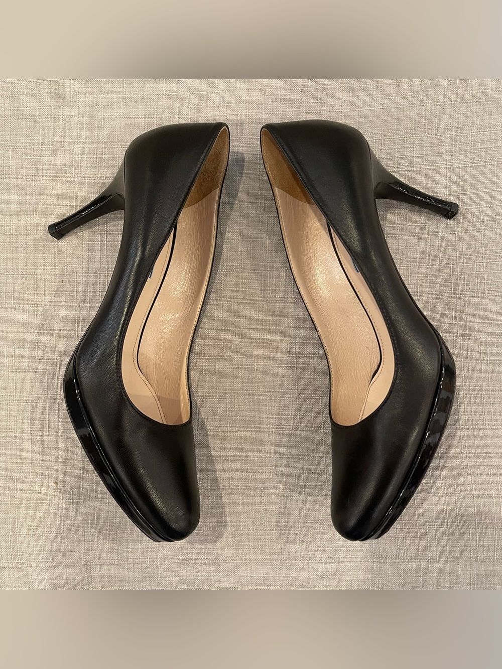 Prada black leather almond toe heels size 40 patent platform and heels luxury - Picture 4 of 11